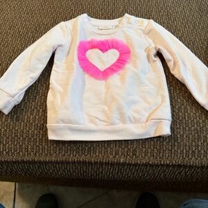 Cat & Jack White Sweatshirt with Pink Heart